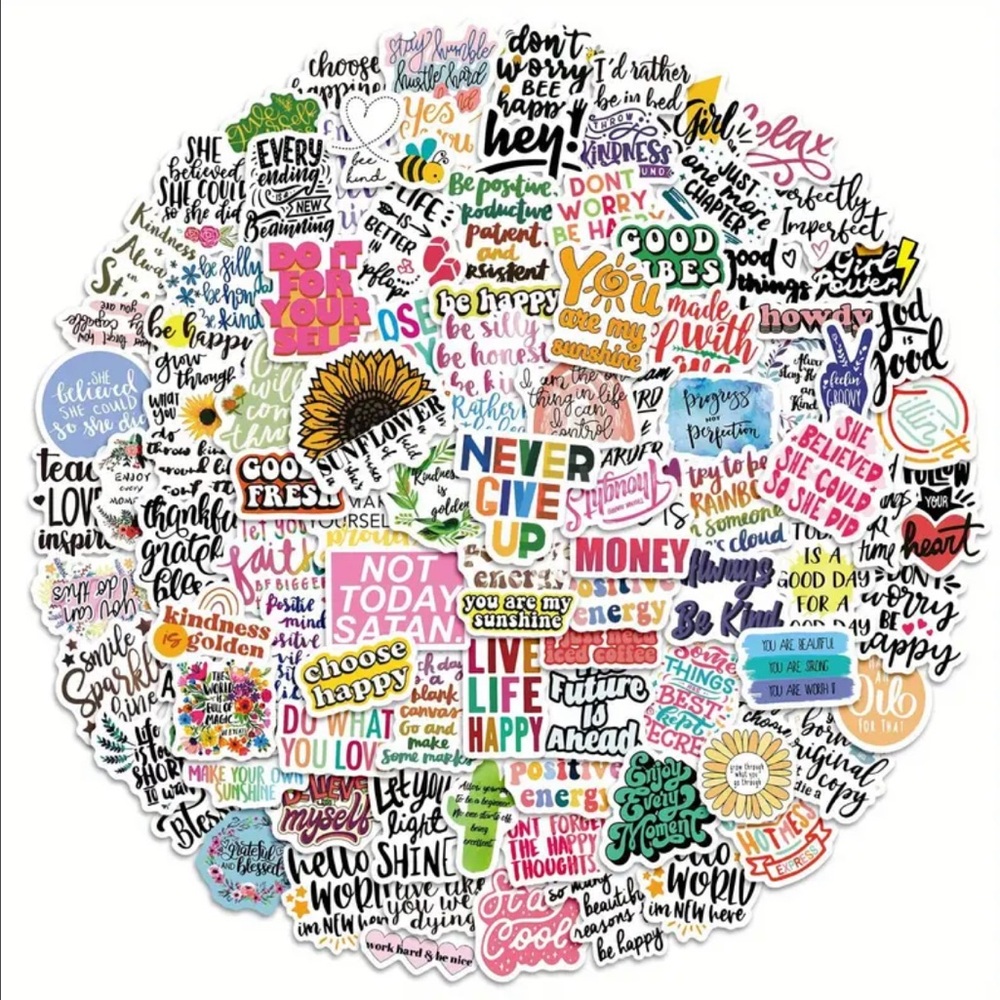 Stickers, 100pcs. Inspirational Stickers, Motivational, Random Assorted, NEW 🎁